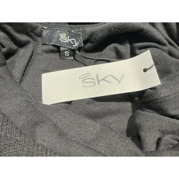 Sky Brand Sweater Small Black Suede Feel Cross Cross Straps On Back NWT - Picture 6 of 8